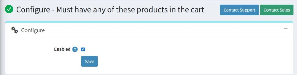 products based discount condition configure page 
